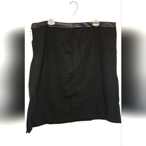 NWT Talbots Black Pencil Skirt with Leather Waist. Sz 16 Petite